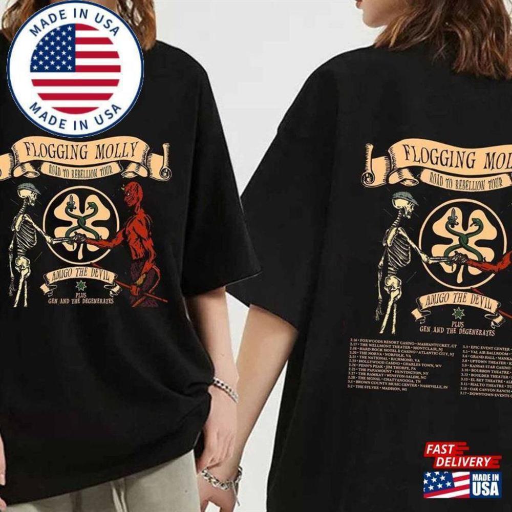 Flogging Molly Road To Rebellion  Tour Shirt Band Fan Concert 2 Sided